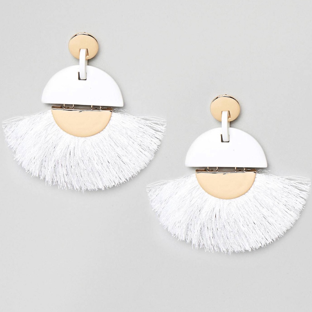Nwt Asos Gold And White Tassel Earrings 14$